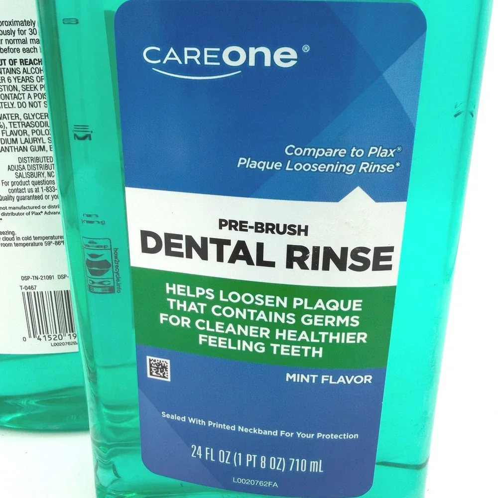 Sealed NEW CareOne Pre-Brush Dental Rinse 24oz Mint Plaque Loosening 4-Pack